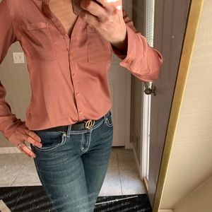 Express Slim Fit Shirt copper colored